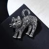 Cute Angry Little Cat Brooches For Women Full Rhinestone Luxury Design Classic Cartoon Animal Brooch Pins Fashion Jewelry Gifts