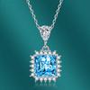 BELLA BOX Square Zircon Pendant Necklace Multiple Colour Fashion Wedding Engagement Jewelry