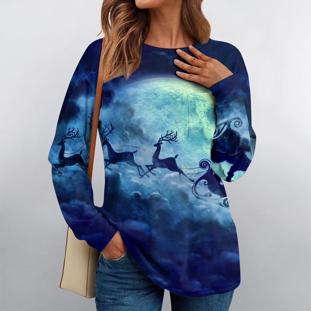 Женские рубашки с длинным рукавом, топы свободного покроя с круглым вырезом, повседневные осенние модные футболки, блузки с карманами, одежда