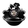 Lovely Puppy Vinyl Record Clock Dogs with Bone LED Wall Clock for Living Room Silent Antique Hanging Wall Clock Home Decor