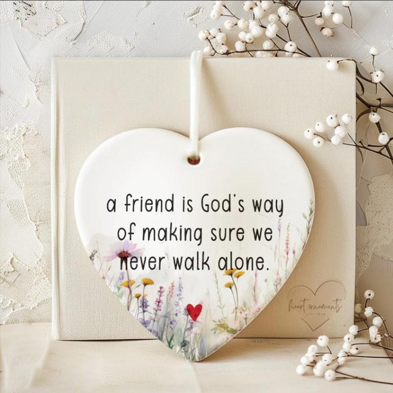 Friends Plaque, Ceramic Heart Gift, Unique Friendship Gift For Best Friend, Ceramic Hanging Heart, Gift For Friend, Christmas Gift