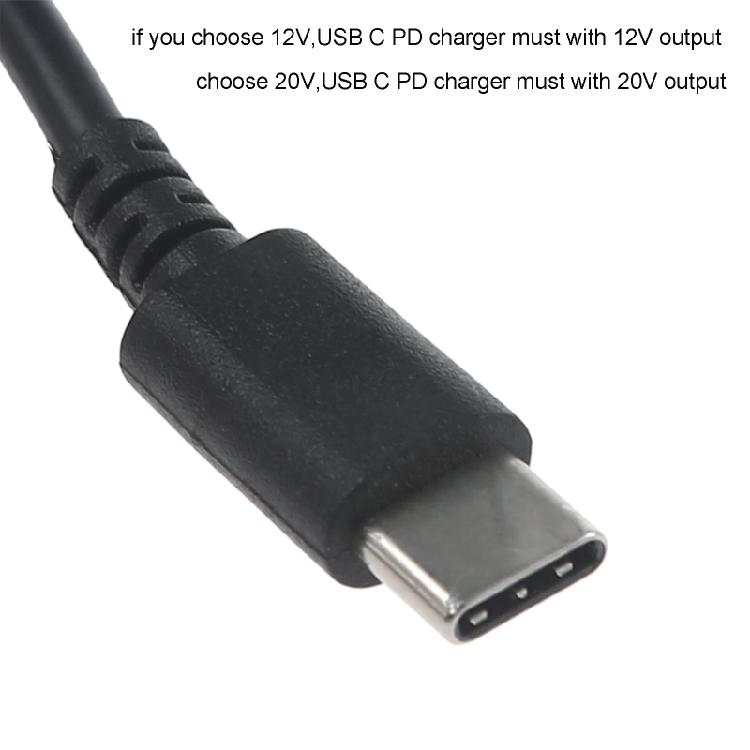 Кабель питания USB C PD на 12 В 5,5x2,1 мм, 200 см, для роутера, ноутбука, светодиодной лампы, принтера, модемов, ноутбука