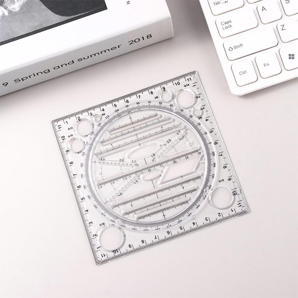 Function Multipurpose Springhall Angle Geometric Drawing Template Circle Maker Drawing Ruler Multifunctional Drawing Ruler