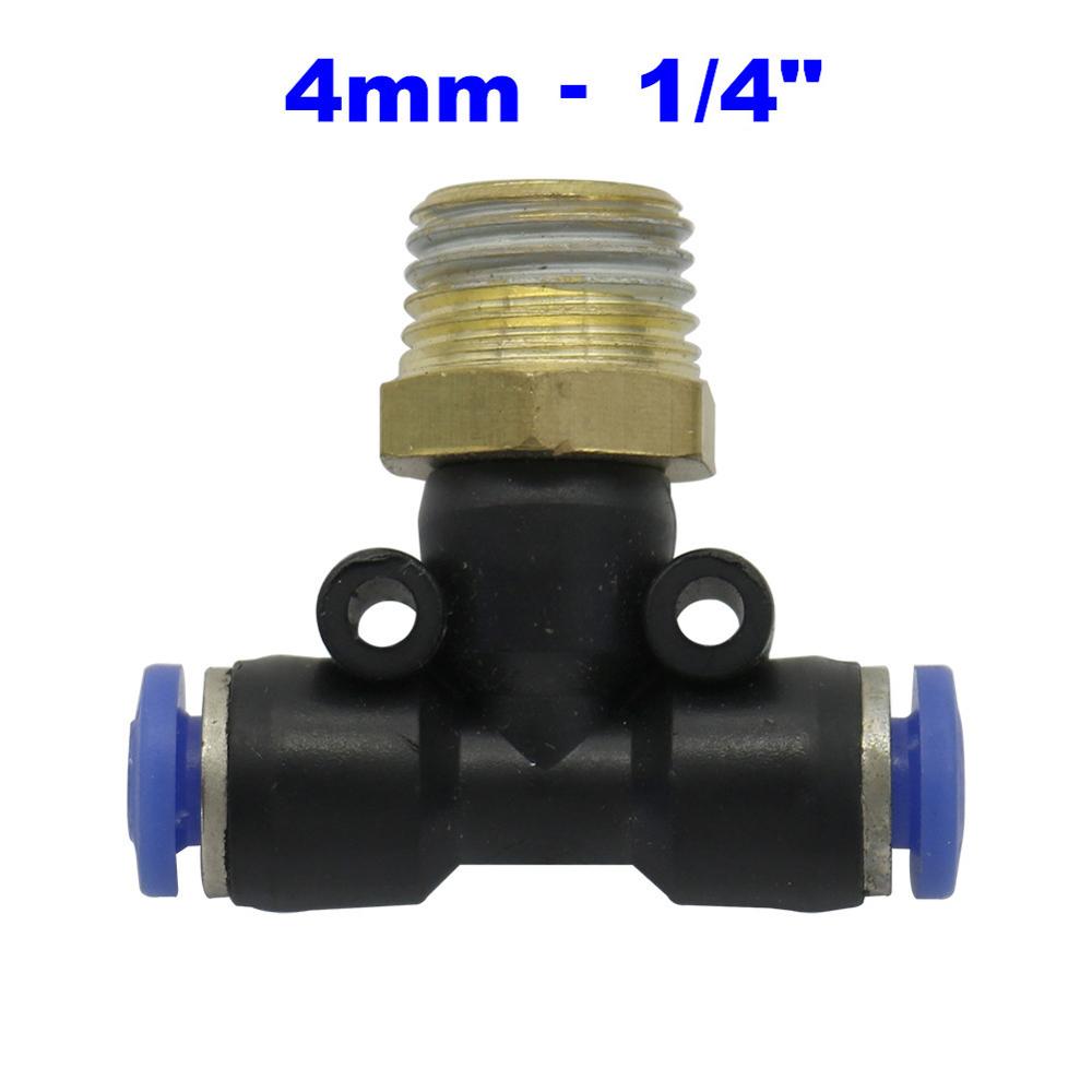 1Pc PB Tee T type Pneumatic Fitting Quick Connector 6-12mm Hose Tube to 1/8 1/4 3/8 1/2 Thread Air Compressor Joint Coupler