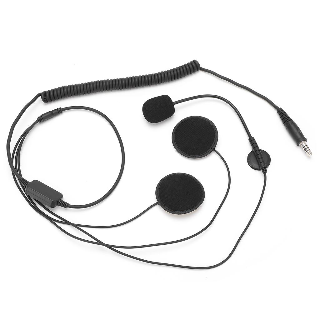 Helmet Headset Microphone Portable Dynamic Noise Reduction 2 Meters Extension Cord Full Face Helmet