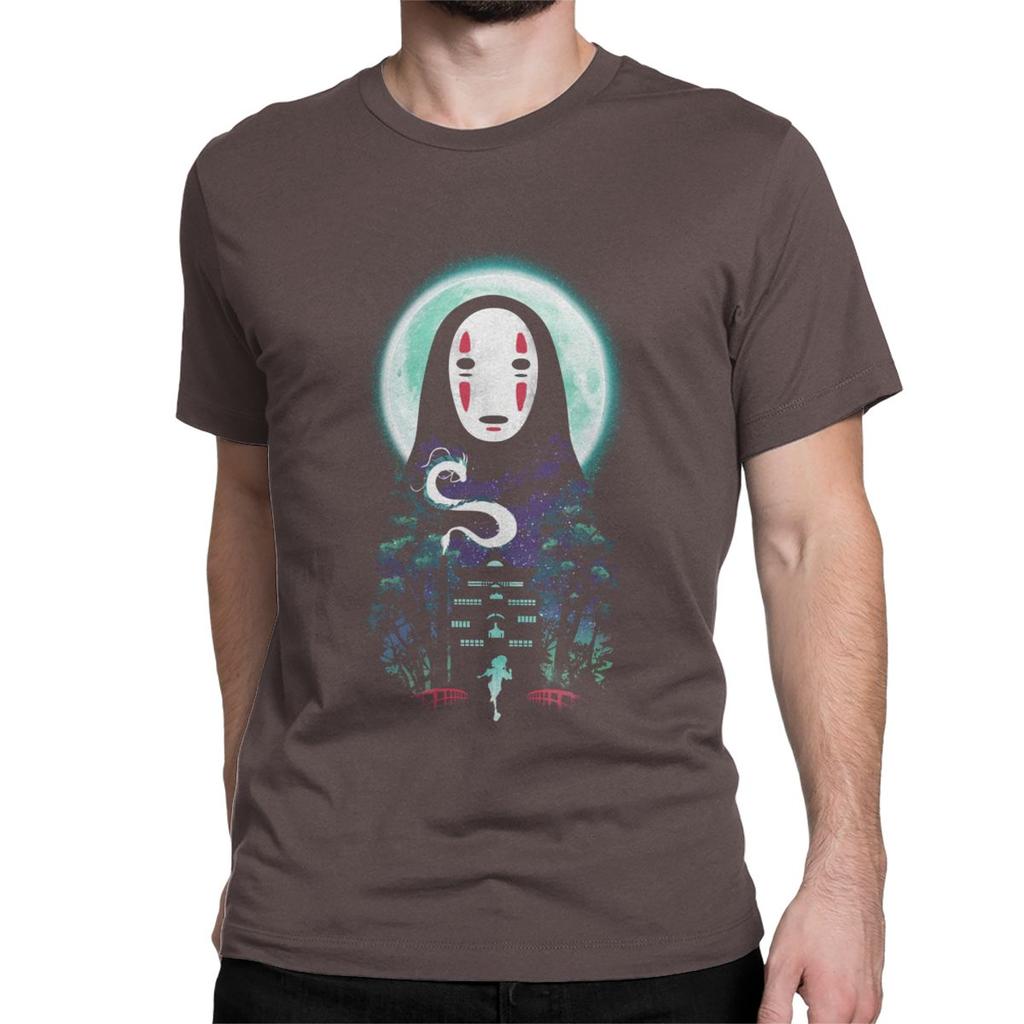Hipster Forest Spirit T Shirts For Men Crew Neck T Shirts Spirited Away Ghibli Short Sleeve