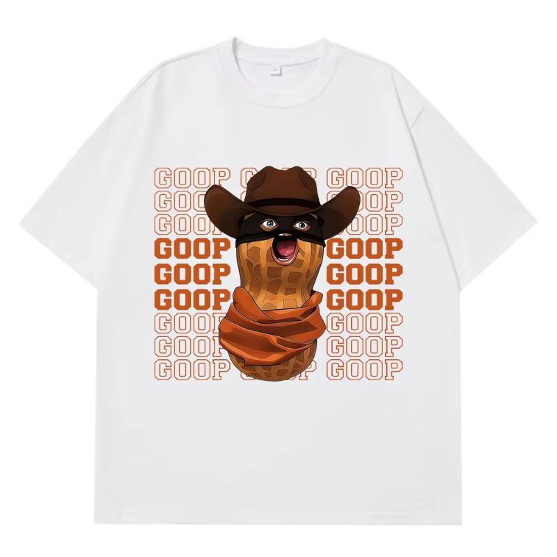 The Burnt Peanut Goop Funny Meme Graphic Teeshirt Unisex Unisex Harajuku Tshirts Summer Shortsleeve Casual Hiphop Loose Tshirts