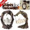 Spooky Ghosts Halloween Decor Cute Ghost Figurine White Ghost Sculptures White Ghost Swing Decorations for Tabletop Centerpiece
