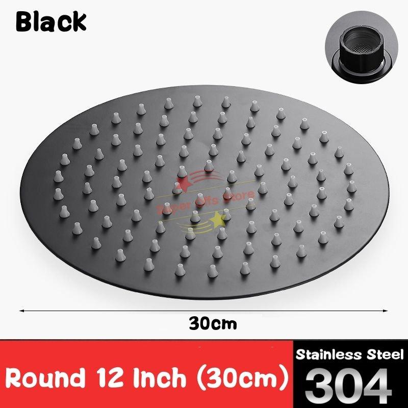 Round & Square Stainless Steel Ultra-thin Showerheads 12/10/8/6/4 Inch Rainfall Shower Head Rain Shower Chrome Finish