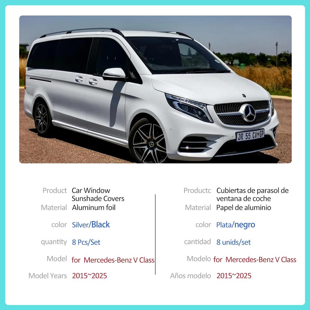 Car SunShade for Mercedes-Benz V Class W447 EQV 2015~2025 Windows Sun Visor Windshield Curtain Cover Sunroof Pad Part AccessorieDB1
