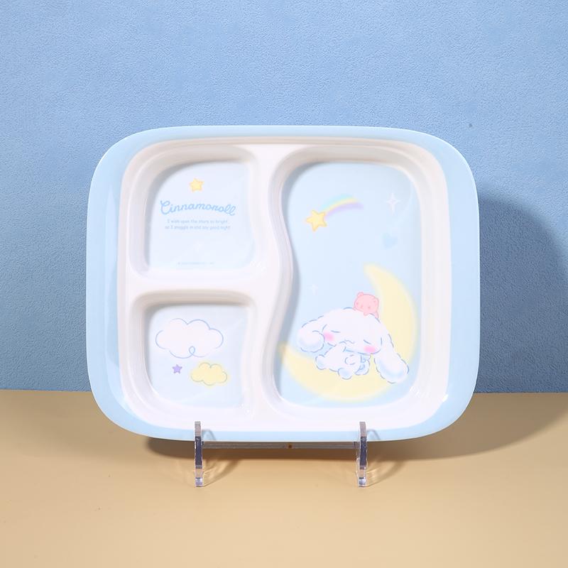 1 шт. Посуда Sanrio Cinnamoroll, мультяшная тарелка для завтрака, защита от падения, защита от ожогов, нескользящая ручка-кружка, ложка, миска, столовые приборы с кружевом