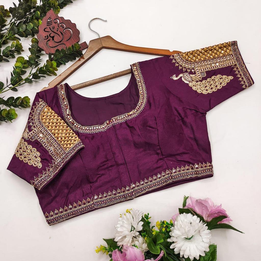 Тяжелая свадебная блузка для невесты| Блузка для ношения с сари (размер 46RU, размер блузки можно увеличить до 52RU)