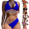 Women's Printing High-Breasted Straps Bikini Set Two-Piece Swimsuit