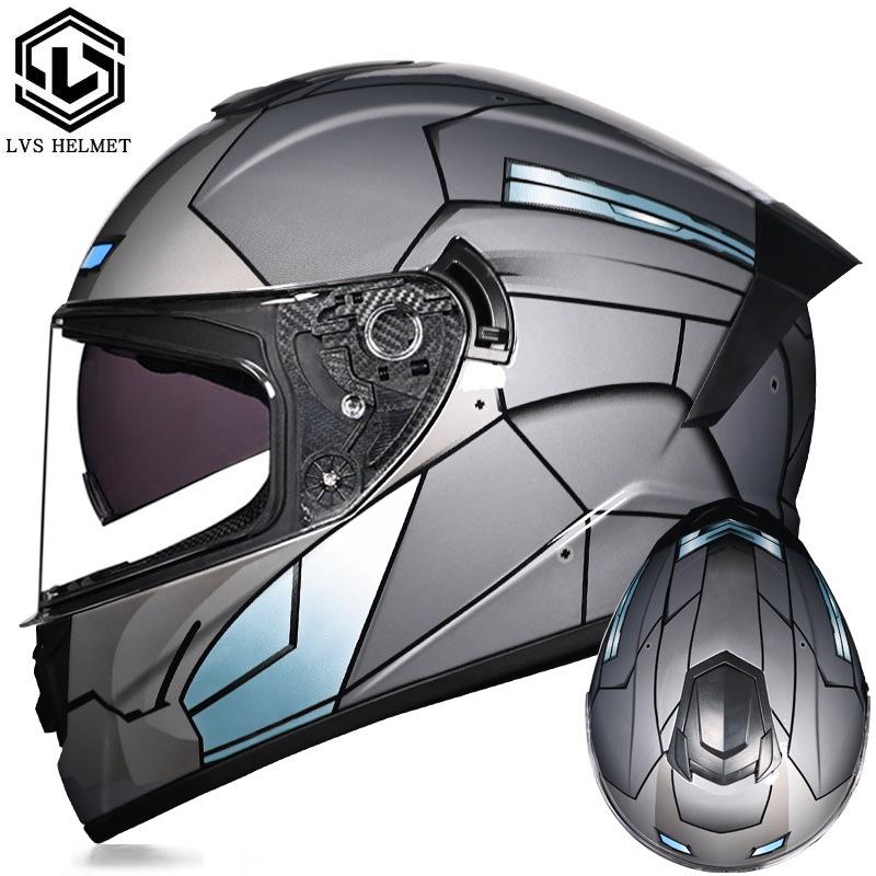 New Motorcycle Helmet Full Face Double Lens Racing Off-road Helmets Capacetes Men Cascos Para Moto DOT Approved Four Season