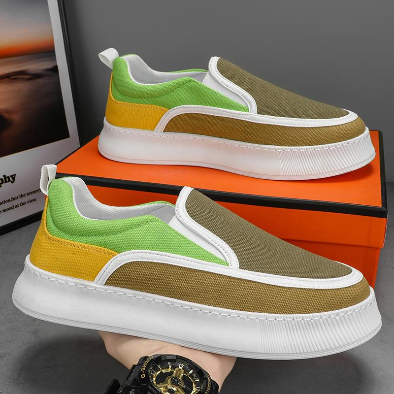 Лоферы с низким верхом из парусины, проветриваемые, мягкие и удобные, для спорта и отдыха, для скейтбординга, на толстой подошве, для мужчин, износостойкие