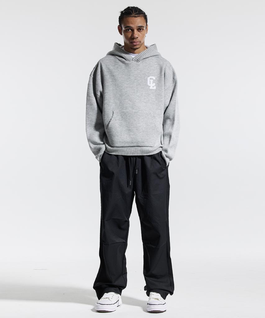 CREAM SODA LAB Cl Washed Graphic Jacquard Hoodie Knit Gray