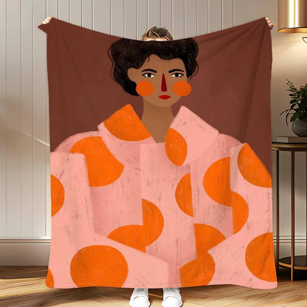 artwork Sofia Lind Art Modern Throw Soft Coral Fleece Blanket 310gsm Fluffy Warm Throw for Sofa Bed Couch Bedroom Decor