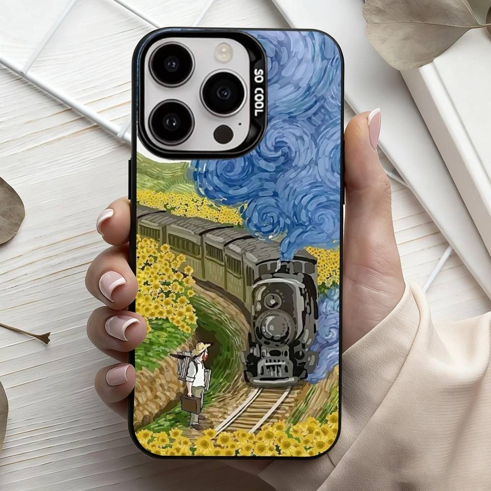Чехол для телефона V-Van G-Gogh S-Звездные Подсолнухи Для iPhone17,16,15,14,13,12,11 Plus,Pro Max Черный Конфетный Посеребренный Чехол