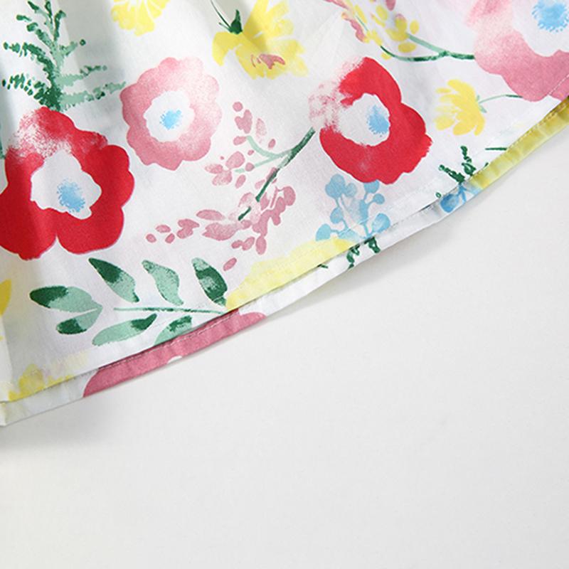 Летнее платье на бретельках без рукавов для девочек, милое платье принцессы, сладкий цветочный принт