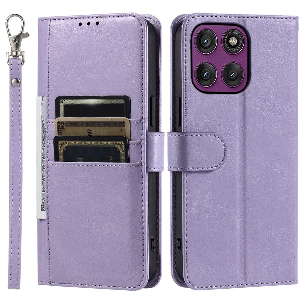 For Motorola Moto G86 5G Case 6 Card Slots PU Leather Anti-Fall Phone Cover with Wrist Strap