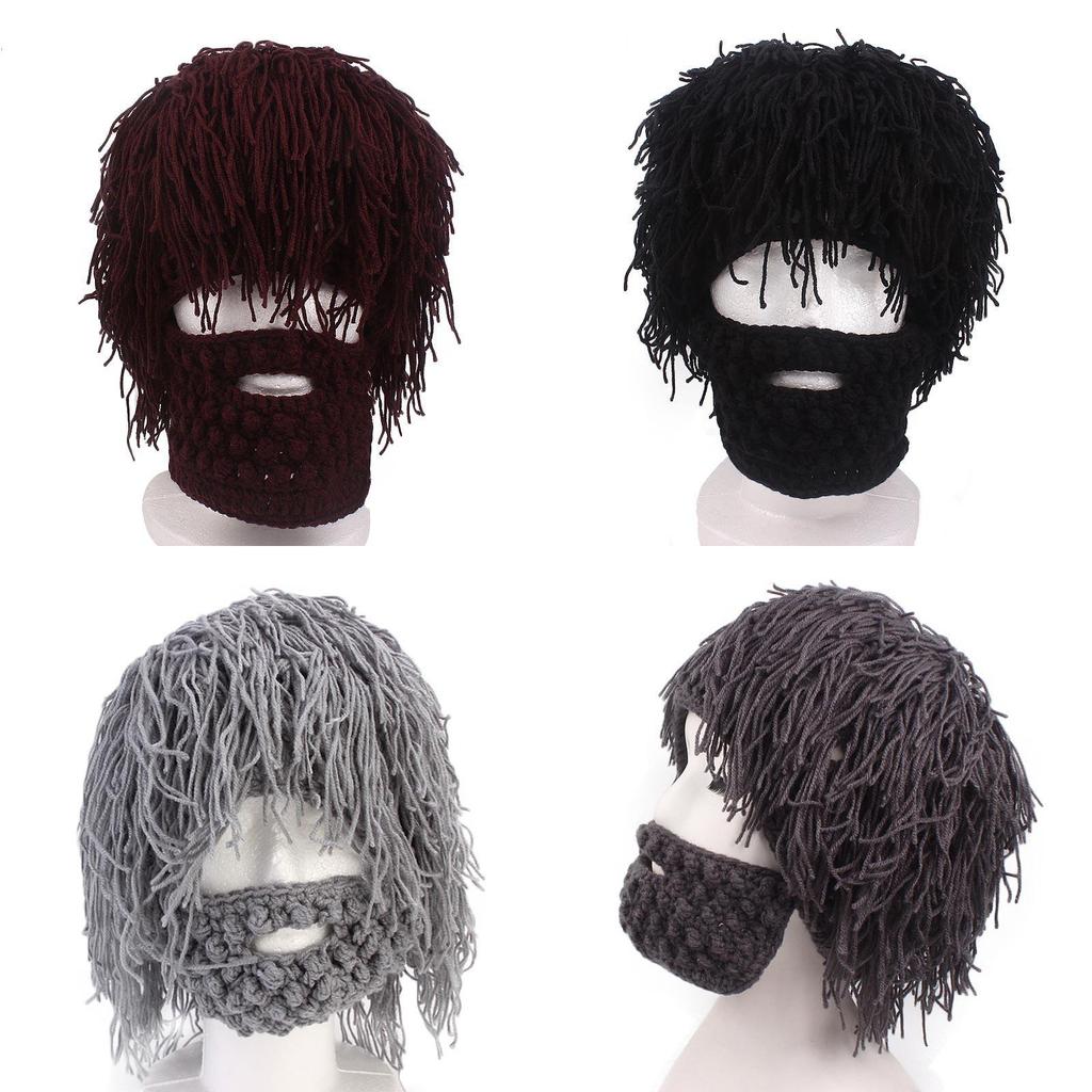 Quality Mens Wig Beard Hats Beanies For Warmth And Style In Any Winter Activity**