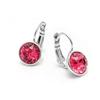 Circle One Touch Austrian Crystal Earrings - Indie Pink