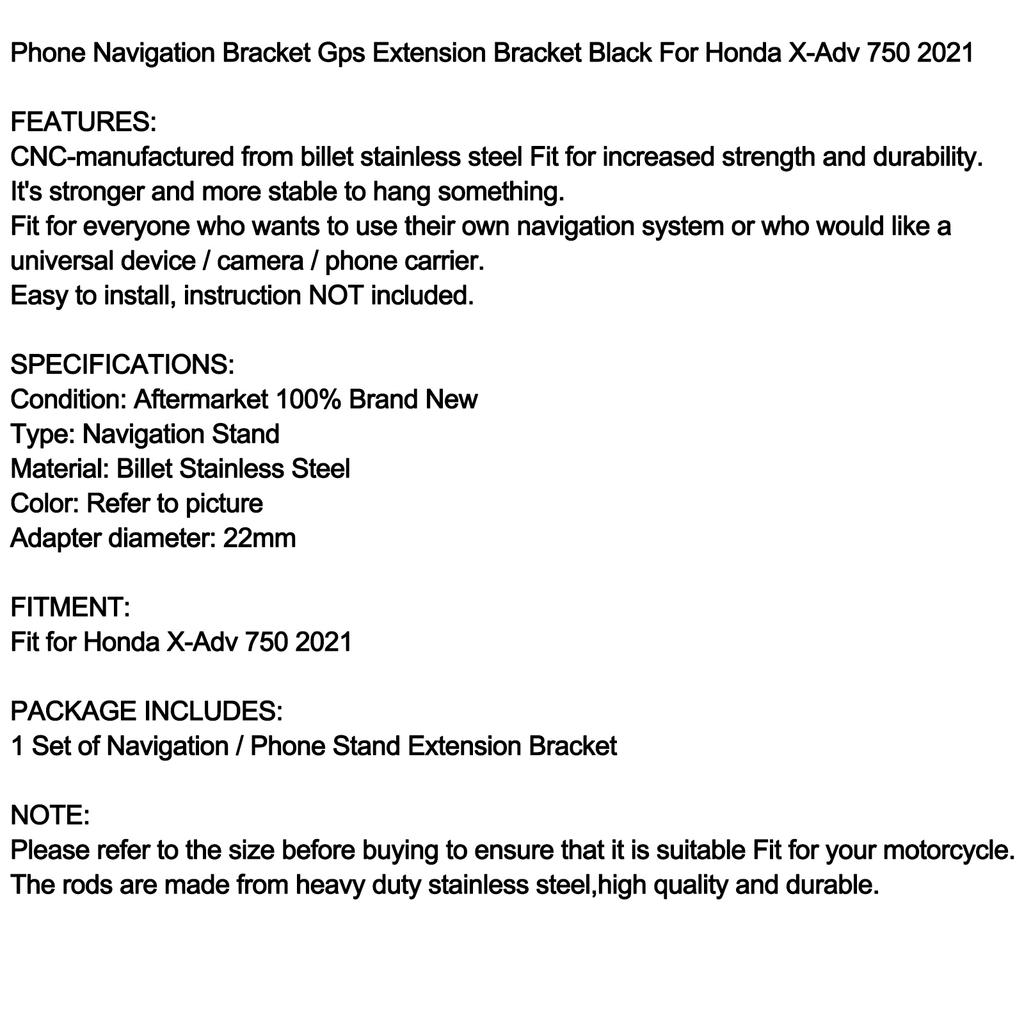 Phone Navigation Bracket Gps Extension Bracket Black For Honda X-Adv 750 17-20