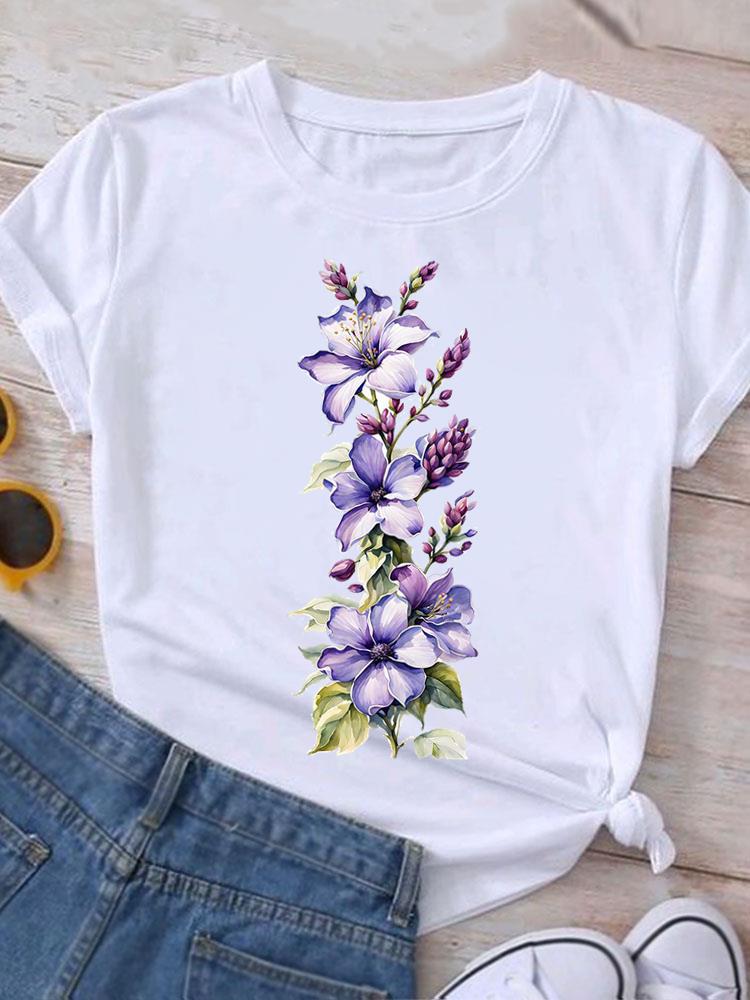 (Азиатский размер) Женская футболка в пляжном стиле, модный принт, женская графика, повседневные футболки с коротким рукавом, футболка, верхняя одежда