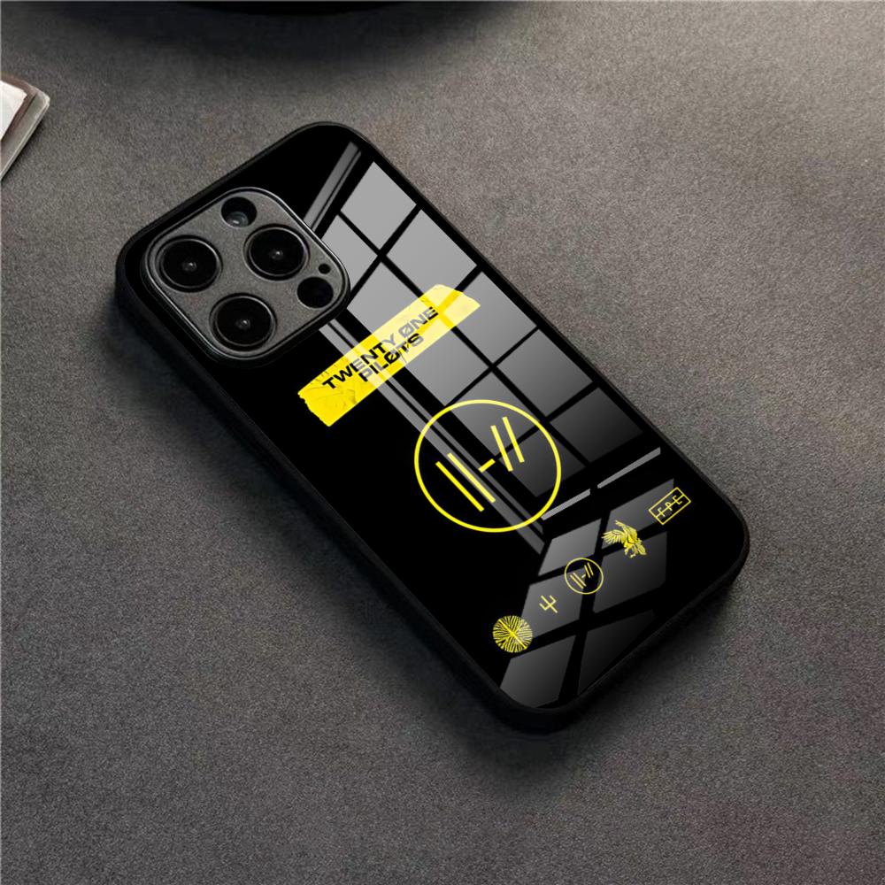 Чехол для телефона Twenty One Pilots Для 17 Pro Max IPhone 16 Pro 14 12 11 13 Mini X XR XS 15 Plus SE Стеклянная крышка