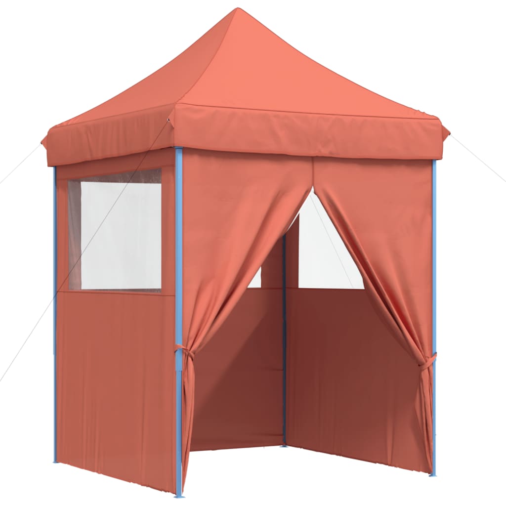 Pop Up Folding Party Tent with 4 Side Panels Terracotta Red
