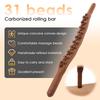 Wood Massage Roller Stick 31 Beads Handheld Lymphatic Drainage Tools Fascia Blaster Stomach Cellulite Massager for Neck Back Leg