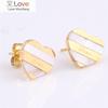 Простые золотые титановые стальные серьги в форме сердца LOVE с кристаллами от австрийских ювелирных изделий для женщин и женщин на свадьбу