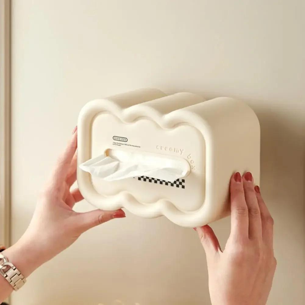 Держатель для хранения бытовых принадлежностей 1 комплект ящик для хранения салфеток с пружинным дизайном и большой емкостью для прессования салфеток с настенным креплением