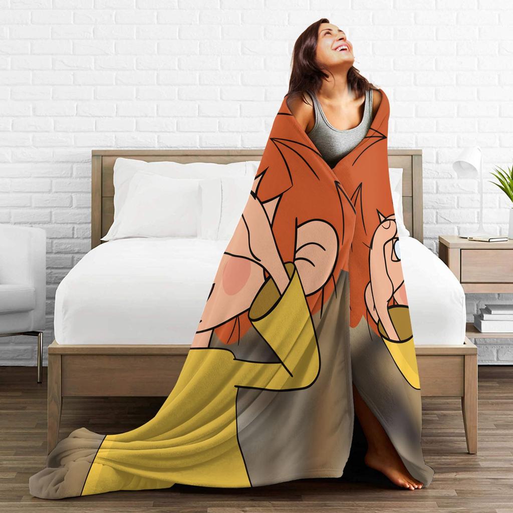 P-Pumuckl Blanket Super Warm Pattern Plush Throw Blanket For Students Home Decor Flannel Bedspread Bed Cover