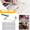 Coping Saw Heavy Duty Metal Hand Saw Fast Cutting Non-slip Hacksaw with 16 Replacement Steel Saw Blade Woodworking Tool Kit for Wood Metal Cutting