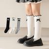 1 Pair Sweet Chic Bow Calf Sock for Children Fashion Black White Color Grey School Sock Cute Bow Spring Autumn Sock