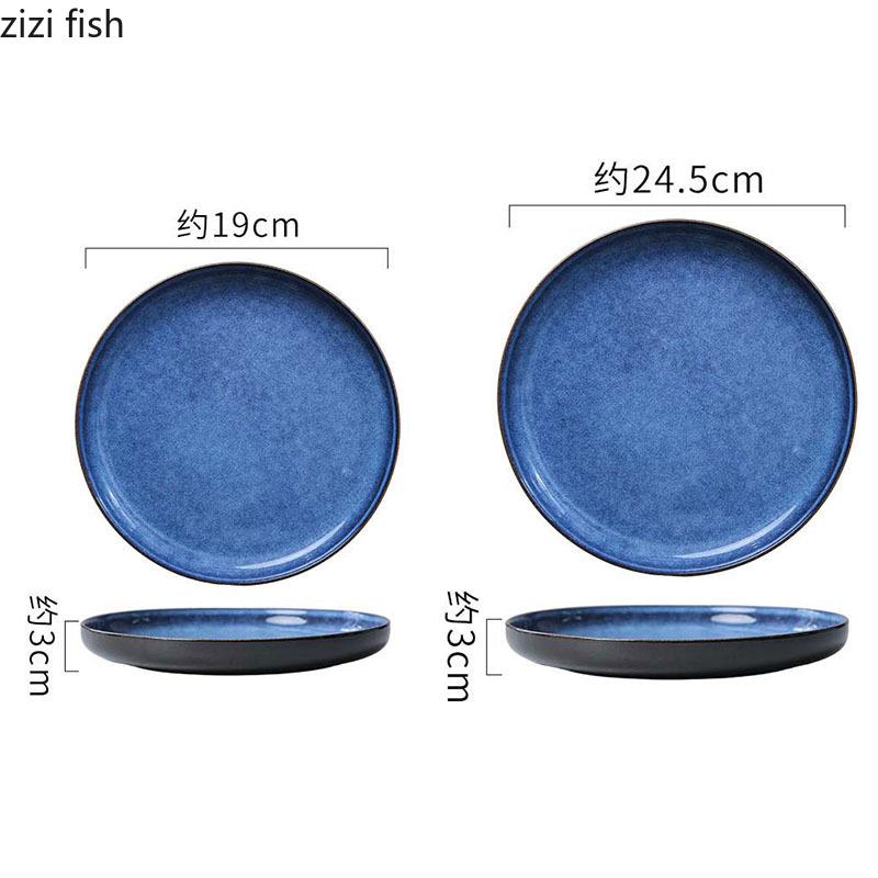 Керамическая плоская тарелка Kiln Changes Салатная тарелка Тарелка для стейка Тарелки для закусок Тарелки для приготовления пищи Молекулярная кухня Креативная посуда