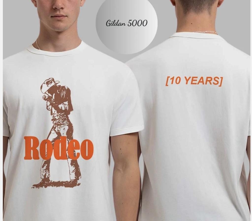 Юбилейная футболка Travis Scott Rodeo 10 лет, ковбойская белая
