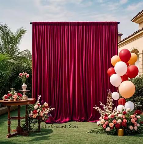Satin Backdrop Curtain,with Rod Pocket for Wedding,Birthday,Baby Shower,Photography,Graduation Party Backdrop Drapes,1 Panel