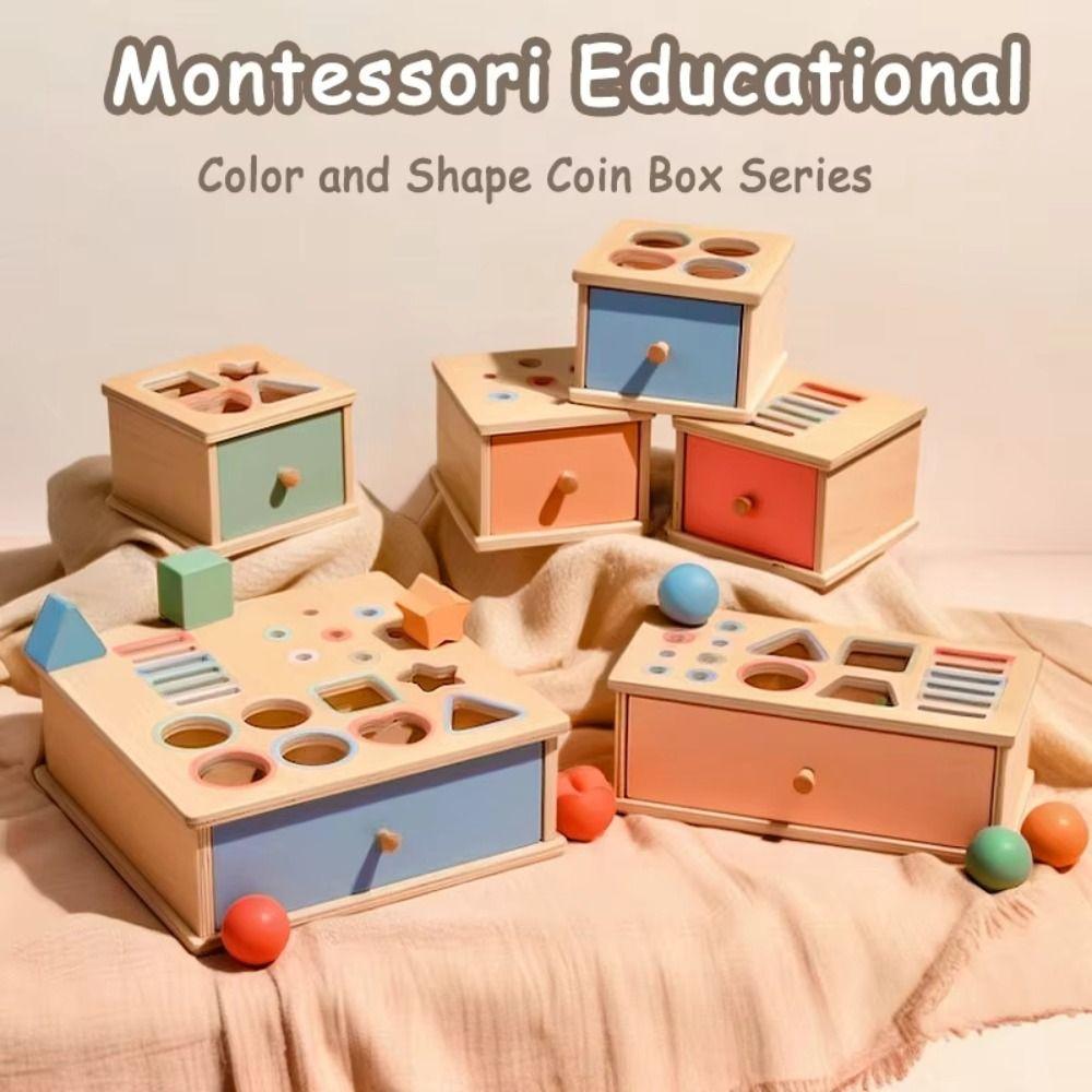 Wooden Montessori Wooden Toy Shape Matching Early Education Box Birthday Gift
