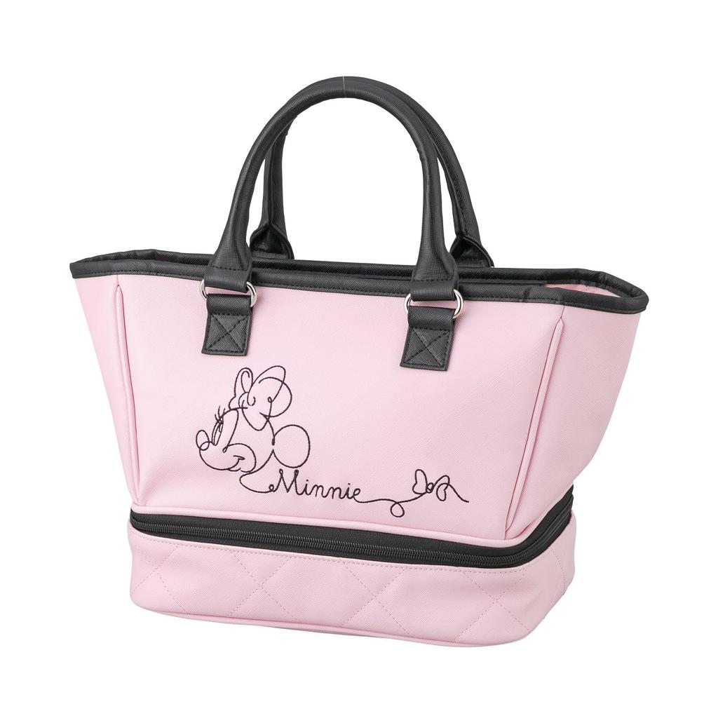 Marushin Tote Bag Disney Minnie Mouse Line Ribbon Round Bag Golf Cool Synthetic Leather 2335035600