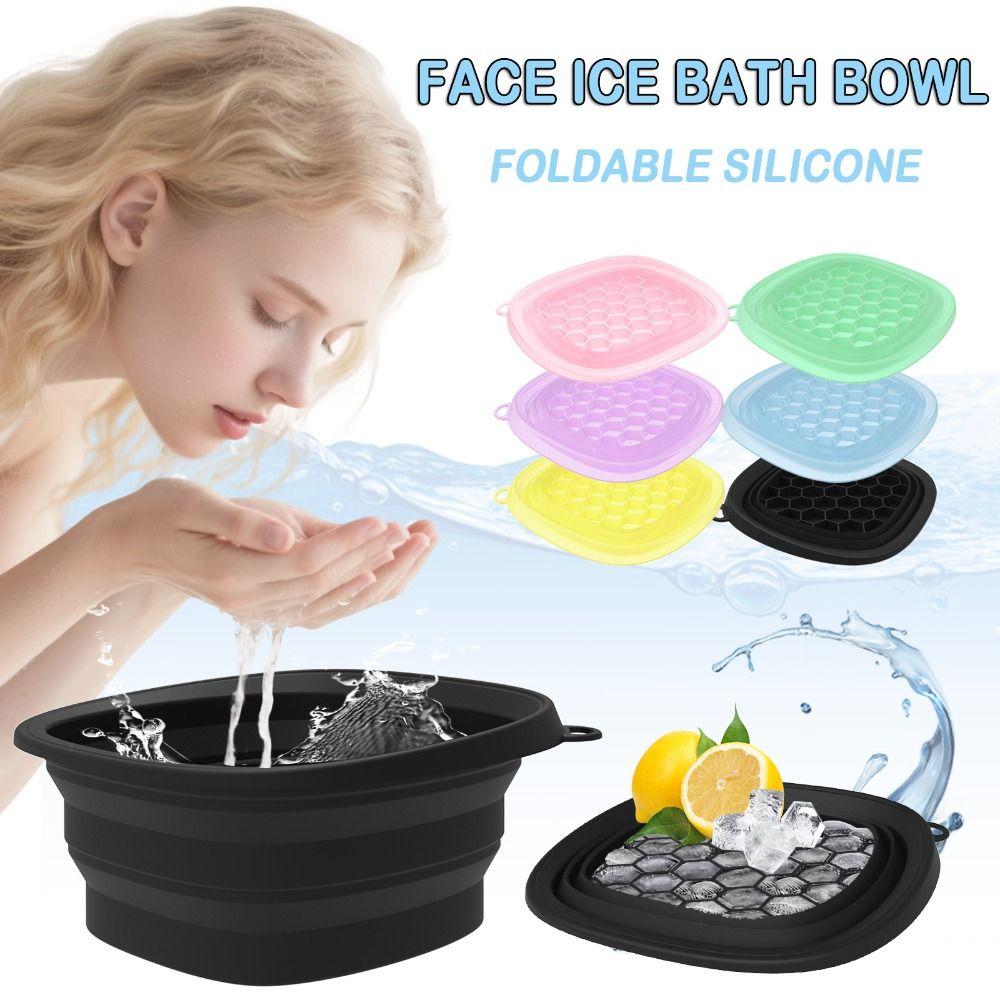 Built-in Ice Tray Face Ice Bath Bowl Silicone Skincare Washbasin Portable Ice Basin Beauty Tools