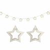 Regalo Wooden Star Garland Star Wood Approx. 7.5cm Birthday Party Birthday Interior Decoration (Natural)
