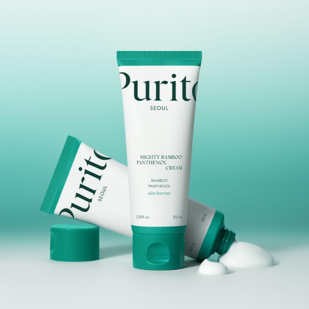 PURITO SEOUL Mighty Bamboo Panthenol Cream 10% Panthenol Barrier Moisturizing Soothing Face Cream 100ml