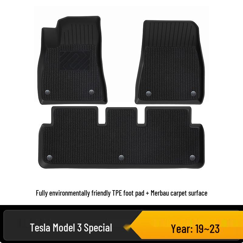 Всепогодные Эко-коврики из TPE для Tesla Model 3/Y (Обновленная модель) - Салон и Багажник