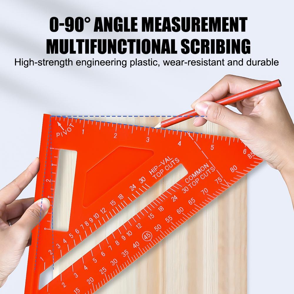 7/12inch Triangle Angle Protractor ABS Plastic Speed Square Measuring Ruler Carpenter Woodworking Measure Tool