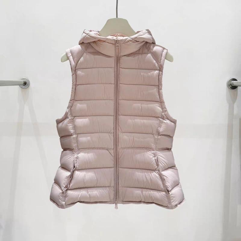 Small waist ribs down vest women's 90 white duck down waist hooded autumn and winter new sleeveless vest light jacket