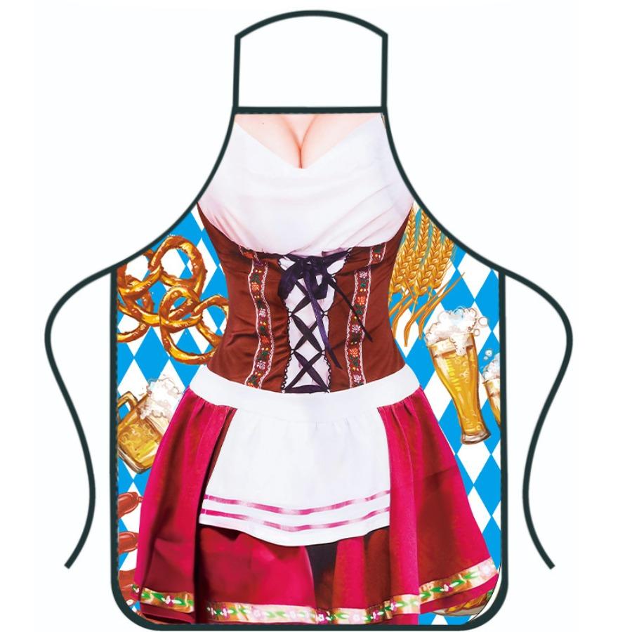 Munich Beer Festival Decorative Apron - German Beer Festival Wacky Character Cosplay Apron with Waterproof Workwear