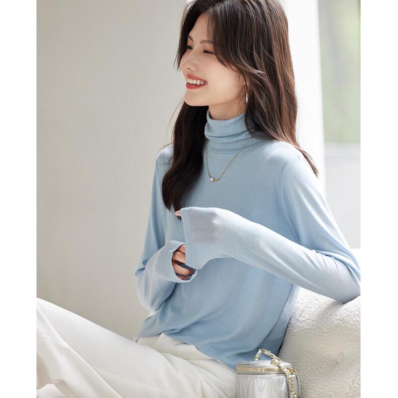 Women's Silk Blend Turtleneck Knit Top