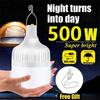 500w Portable Outdoor Camping Lights USB Rechargeable Lamp LED Emergency Bulb Hook High Power Tents Lantern Night Lights Bulb